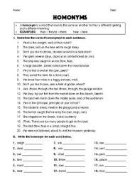 Homonyms Worksheet Answer Key Homonyms English Grammar Book Fourth Grade Writing