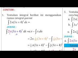 Perhatikan bahwa jika u = g(x), maka atau. Integral Parsial Aljabar Contoh 1 No 1 Youtube