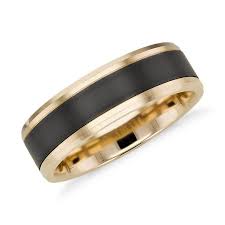 Satin Finish Wedding Ring In Black Titanium And 14k Yellow Gold 7mm Blue Nile In 2022 Black Gold Wedding Rings Mens Wedding Rings Black Mens Wedding Rings Gold