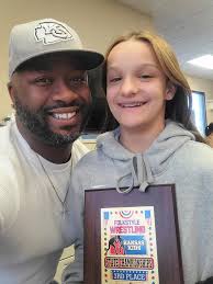 Had the opportunity to do some private wrestling sessions with this  talented young lady! I feel honored that she stopped by the gym to show me  her plaque from her 3rd place