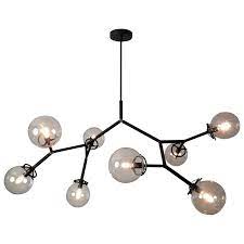 Matte Black Brass Model 520 Molecular Chandelier By Blueprint Lighting 2017 Blown Glass Chandelier Chandelier Black Wall Clock