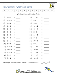 We hit the major national standards with these printables. Free Subtraction Worksheets To 12