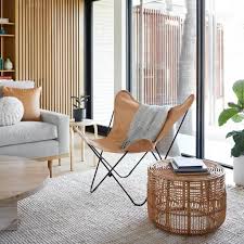 Modern Rattan Side Table Handwoven In Indonesia The Citizenry Leather Butterfly Chair Butterfly Chair High Back Dining Chairs