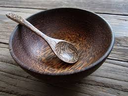6 Inches Palm Wood Cereal Salad Soup Dessert Bowl With Spoon Etsy Palm Wood Bowl Dessert Bowls