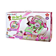 Harga bouncer nuna leaf grow with toybar / toy bar 2021. Toko Perlengkapan Bayi Dan Ibu Hamil Murah Sugar Baby Bouncer 10 In 1 Premium Rocker Little Owl Pink