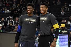 Giannis antetokounmpo of the milwaukee bucks and joel embiid of the philadelphia 76ers are two of. Giannis Antetokounmpo Congratulates His Brother Kostas On His Championship Ring Let S Get More Rings Man Talkbasket Net