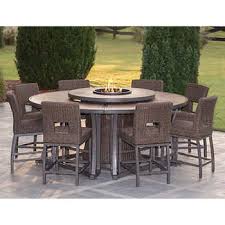 Brentwood 11 Piece High Dining Fire Pit Set Fire Pit Table Set Outdoor Fire Pit Seating Outdoor Dining Set