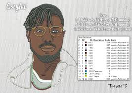 DIGITAL: APPLIQUE Erik Killmonger Character (big Hoop Only)