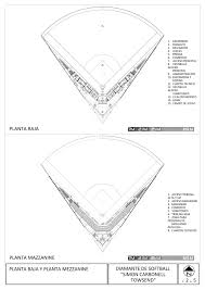 Trabajo realizado por medio de una investigación para la construcción de campos de béisbol y softbol proyecto con plantas; Diamante De Softball Simon Carbonell Towsend Archivo Baq