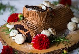 How To Make A Chocolate Espresso Buche De Noel Yule Log Cake With Meringue Mushrooms Yule Log Cake Log Cake Kid Desserts