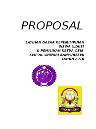 Contoh profosal pengajuan dana untuk sarana. Cover Proposal Ldks