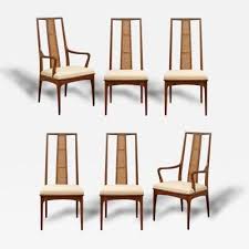 John Stuart Elegant Set Of Six Walnut And Cane Dining Chairs By John Stuart Dining Chairs Cane Dining Chairs Dining Room Chairs Modern
