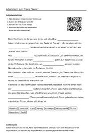 Arbeitsblatt Mit Luckentext Zum Thema Recht Arbeitsblatter Aufgabenstellung Wirbeltiere