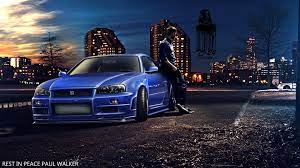 Paul walker of the fast and furious drifting in the comic car wallpapers. Paul Walker Fast And Furious Furious 7 Nissan Skyline Gt R R34 Wallpapers Hd Desktop And Mobile Backgrounds