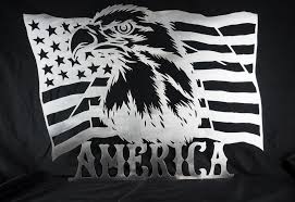 Black And White American Flag Eagle Decal American Bald Eagle Flag Metal American Flag American Bald Eagle Flag Flag Decal