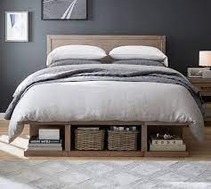 Platform bed frames comes in several different sizes: Brooklyn Storage Platform Bed Headboard Pottery Barn