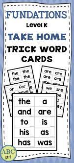 These Student Sized Fundations Level K Trick Words Can Be Sent Home For Extra Practice And Reinforcement Or Trick Words Fundations Trick Words Fundations
