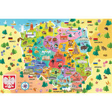 Sein gebiet besteht aus fünf geografischen räumen. Karte Von Polen Auf Polnisch 54 Teile Trefl Puzzle Online Kaufen
