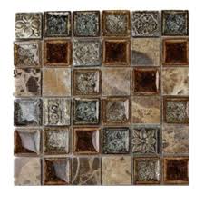 Ivy Hill Tile Roman Selection Charred Chestnut Glass Mosaic Floor And Wall Tile 3 In X 6 In X 8 Mm Tile Sample Ext3rd102313 The Home Depot Mosaic Flooring Splashback Tiles Tile Samples