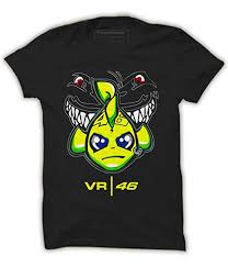 Quote Marshals Motogp Shark Fish Valentino Rossi Vr46 Black Cotton T Shirt For Mens