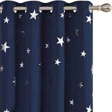 Get it as soon as mon, jan 18. Amazon Com Deconovo Navy Blue Foil Print Star Window Blackout Curtains 42 X 63 Inch Thermal Insulated And Room Darkening Curtain 2 Panels Home Kitchen