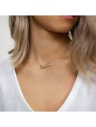 Personalized jewelry makes a statement that is uniquely yours. Buy Custom Name Necklace Personalized Name Plate Necklace 18k Gold Jewelry Gift For Women Online Topofstyle