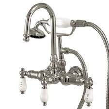 Kingston Brass Vintage Chrome 3 Handle Fixed Freestanding Wall Mount B Clawfoot Tub Clawfoot Tub Faucet Tub Faucet