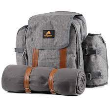 Brubaker picknickrucksack mit inhalt für 4 personen 8.6. Campfeuer Picknickrucksack Fur 4 Personen Picknickset 32 Teilig Grau Ebay