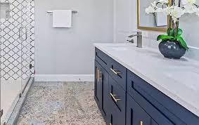 Consider using vanity accessories to complement your decor and add additional storage. Bathroom Cabinets