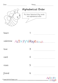 This english exercise you will practise putting the things in alphabetical order. Valentine S Day Alphabetical Order Worksheet 2
