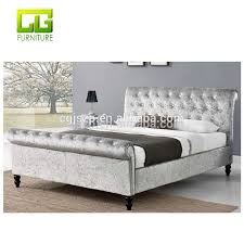 Silver velvet upholstered bed frame. Upholstered In Finest Quality Silver Crushed Velvet Fabric Bed For Bedroom Furniture Buy French Provincial Bedroom Furniture Bed Antique Velvet Bed Antique Solid Wood Bedroom Sleigh Bed Product On Alibaba Com
