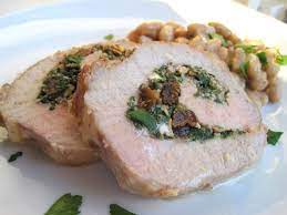 Serve with mango salsa and couscous or rice. Stuffed Pork Loin With Fresh Spinach Feta And Golden Raisins Karista S Kitchen