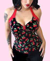 Demi Loon Black Sookie Cherry Halter Top Plus Zulily