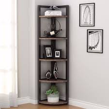 Josh 62.6 h x 13.4 w steel corner bookcase. Tribesigns 5 Tier Corner Shelf Rustic Corner Storage Rack Plant Stand Small Bookshelf For Living Room Home Office Kitchen Small Space Walmart Com In 2021 Corner Shelves Living Room Corner Storage Shelves Shelves