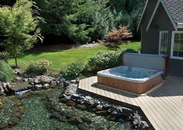 Small plunge outdoor pool with a wooden deck. Backyard Designs With Spa Pool Design Ideas Backyard Spa Small Outdoor Spas Spa Tubs Outdoor