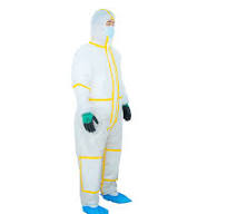 OEM White Chemical Protective Clothing CE Approved Type 3 Safety Coveralls  PPE