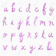 Children need handwriting practice beyond second . Hand Painted Watercolor Alphabet Watercolor Font Letters Cursive Font Painted Fo Stock Photo Picture And Royalty Free Image Image 28468318