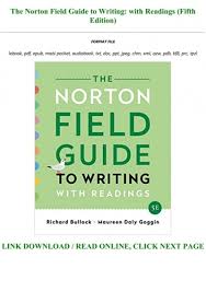 It doesn't go into detail. Book The Norton Field Guide To Writing With Readings Fifth Edition Pre Order
