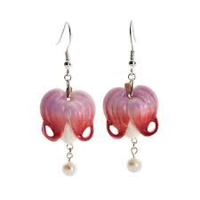 Franz Bleeding Heart Porcelain Earrings Heart Shaped Earrings Heart Shaped Jewelry Heart Jewelry