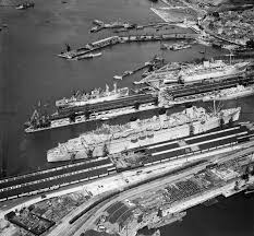 Rms Queen Mary And Other Vessels In Dock Southampton An Aerial View Of Rms Queen Mary The Queen Mary Was In Servi Queen Mary Southampton Southampton England