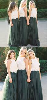 A Line Bridesmaid Dresses Round Neck Bridesmaid Dresses Dark Green Brid With Images Green Bridesmaid Dresses Dark Green Bridesmaid Dress Wedding Bridesmaids Dresses Blue
