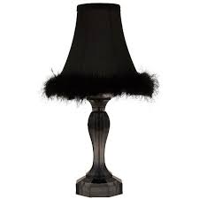 Fur Trimmed Shade Table Lamp Black Includes Cfl Bulb 24 Liked On Polyvore Black Lamps Black Table Lamps Lamp