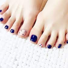 Farmacia online y parafarmacia online con los mejores productos. Super Hermoso Color Puro Azul Oscuro Con Naranja Dot Unas Postizas Para Dedo Del Pie Unas De Los Pies Lindos De Verano Corto Completo Del Clavo 24 Unids Full Nails Full Nail Tipsnail Tips