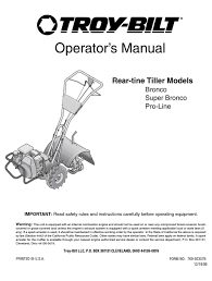 Remove the spark plug wire from the spark plug for safety. Troy Bilt Super Bronco Operator S Manual Pdf Download Manualslib