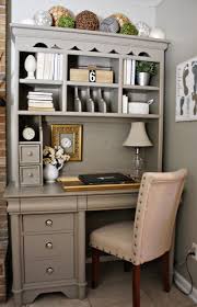 The desk hutch unit comes with four shelves for displaying all your art collection, showpieces, and family artifacts. Painted Furniture How To Hutch Desk