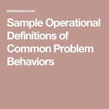 Sample Operational Definitions Of Common Problem Behaviors Operational Definition Autism Treatment Psychology Research