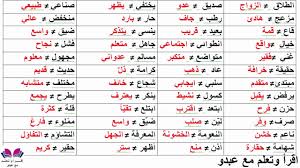 الكلمة وضدها كلمات ومرادفها باللغة العربية