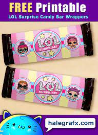 All you need to do is print them out on a medium thickness paper (i printed mine on 32lb paper), cut them out and wrap them around the chocolate bar of your choice. Free Printable Lol Surprise Candy Bar Wrappers