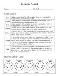 Daily Behavior Report To Use With Clip Chart Daily