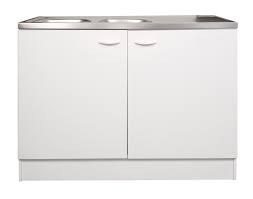 Meuble evier sur mesure : Meuble De Cuisine Sous Evier 2 Portes Blanc H86x L120x P60cm Leroy Merlin